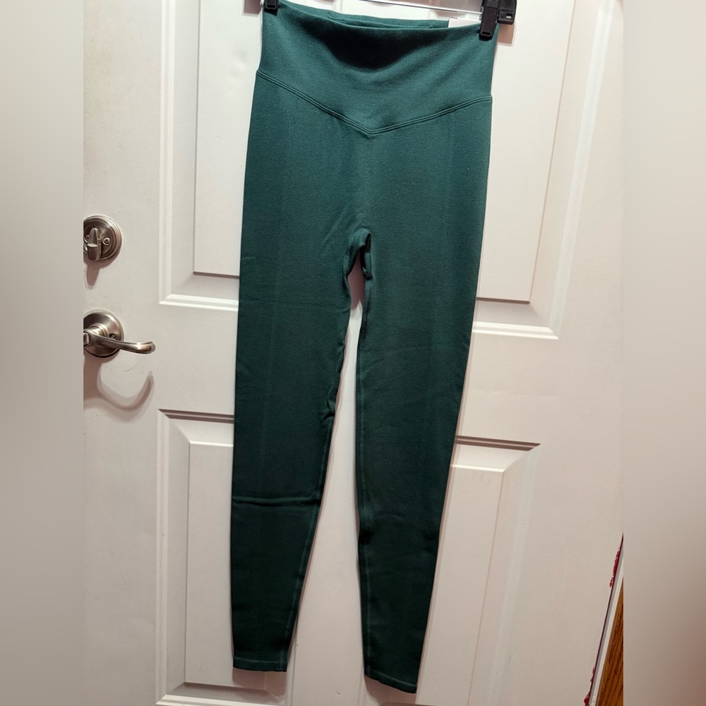 PINK Victoria’s Secret Hunter Green Winter Seamless Leggings Soft Cozy Warm M/L